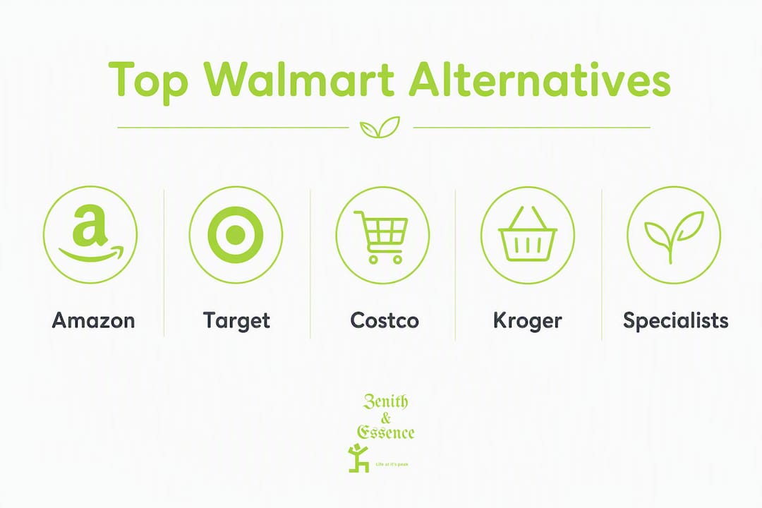 Infographic listing top Walmart alternatives ranked