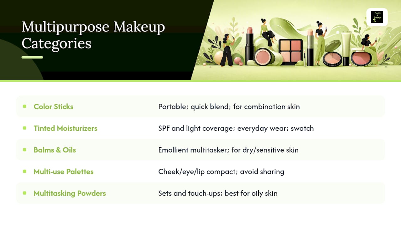 Diagram comparing top multipurpose makeup product categories