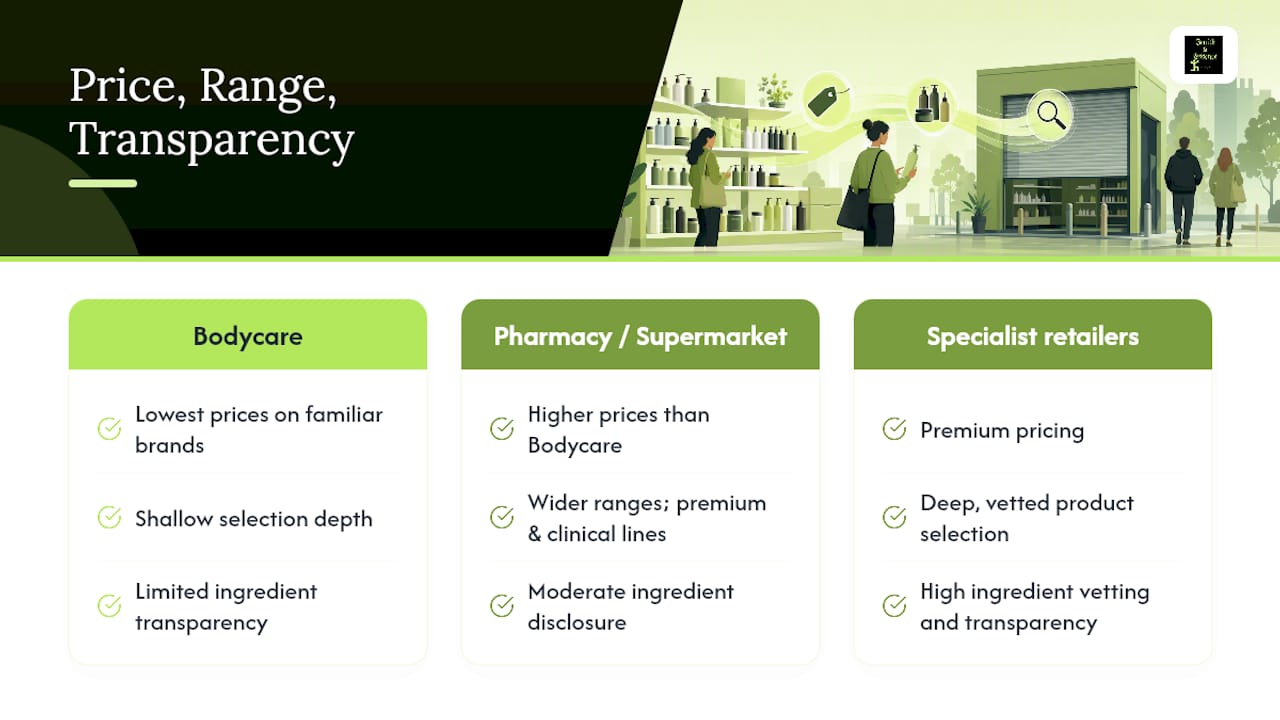 Pricing and quality comparison chart
