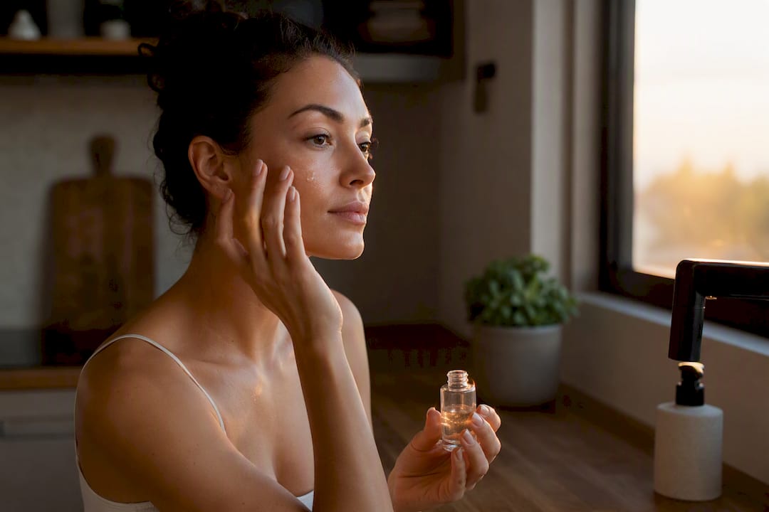 Person applying gentle vitamin C serum