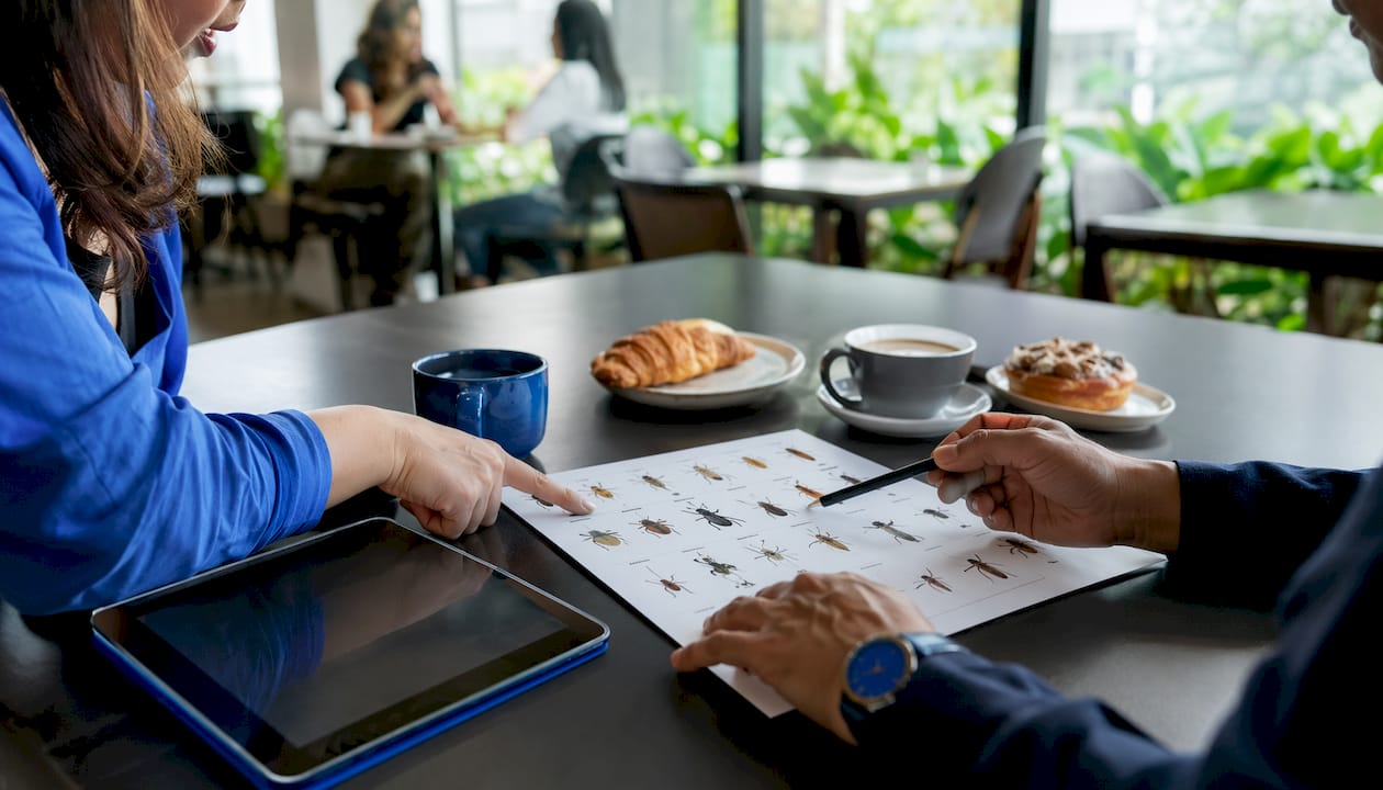 Hands reviewing pest types and costs guide