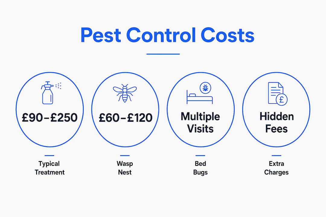 Infographic showing pest control costs and fees