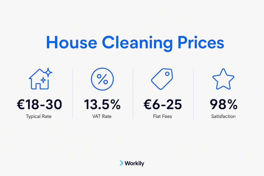Infographic illustrating house cleaning price stats