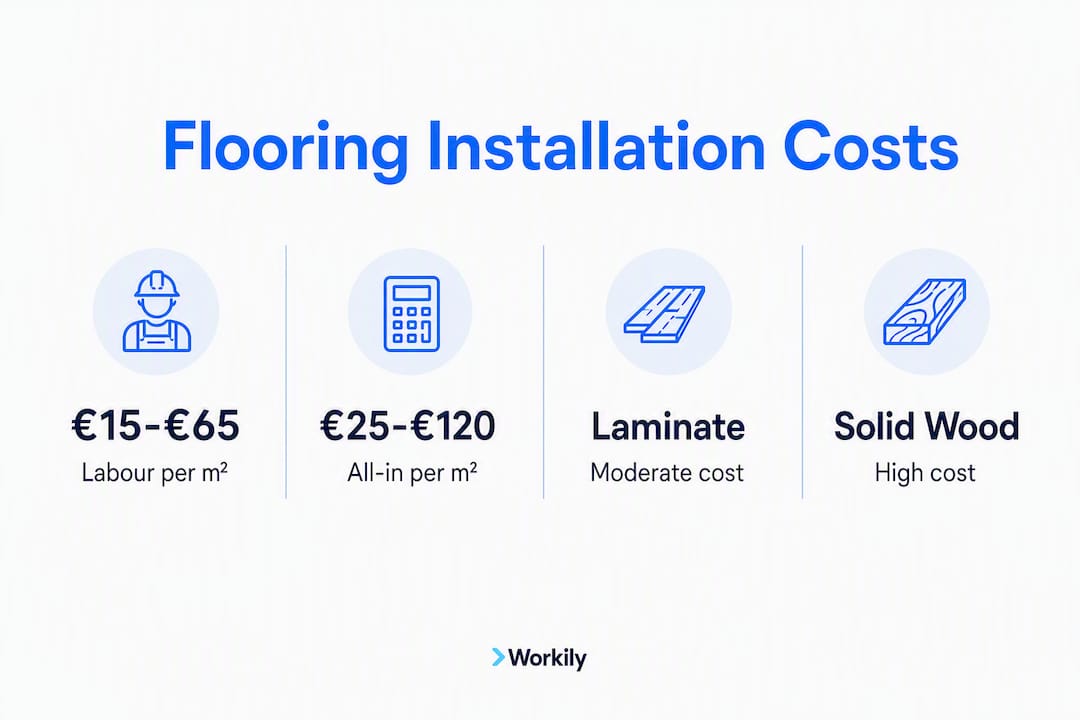 Infographic comparing flooring installation cost ranges