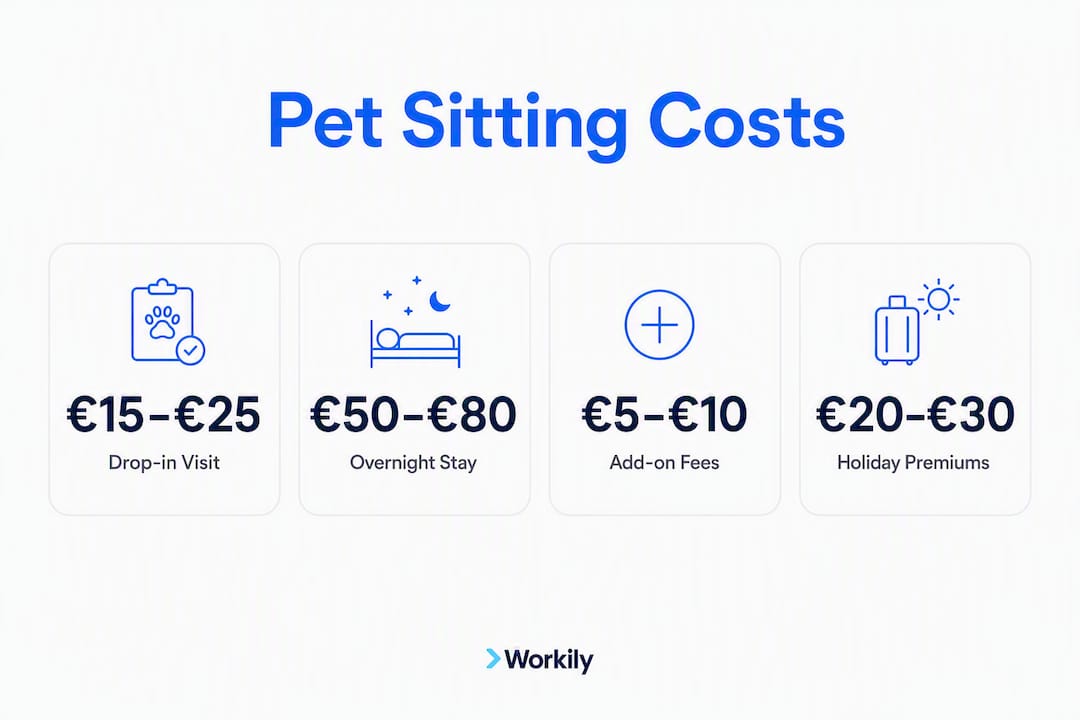 Infographic summarizing pet sitting costs in Ireland