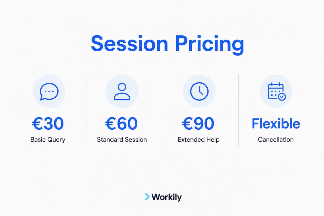 Infographic displaying consultation session cost tiers