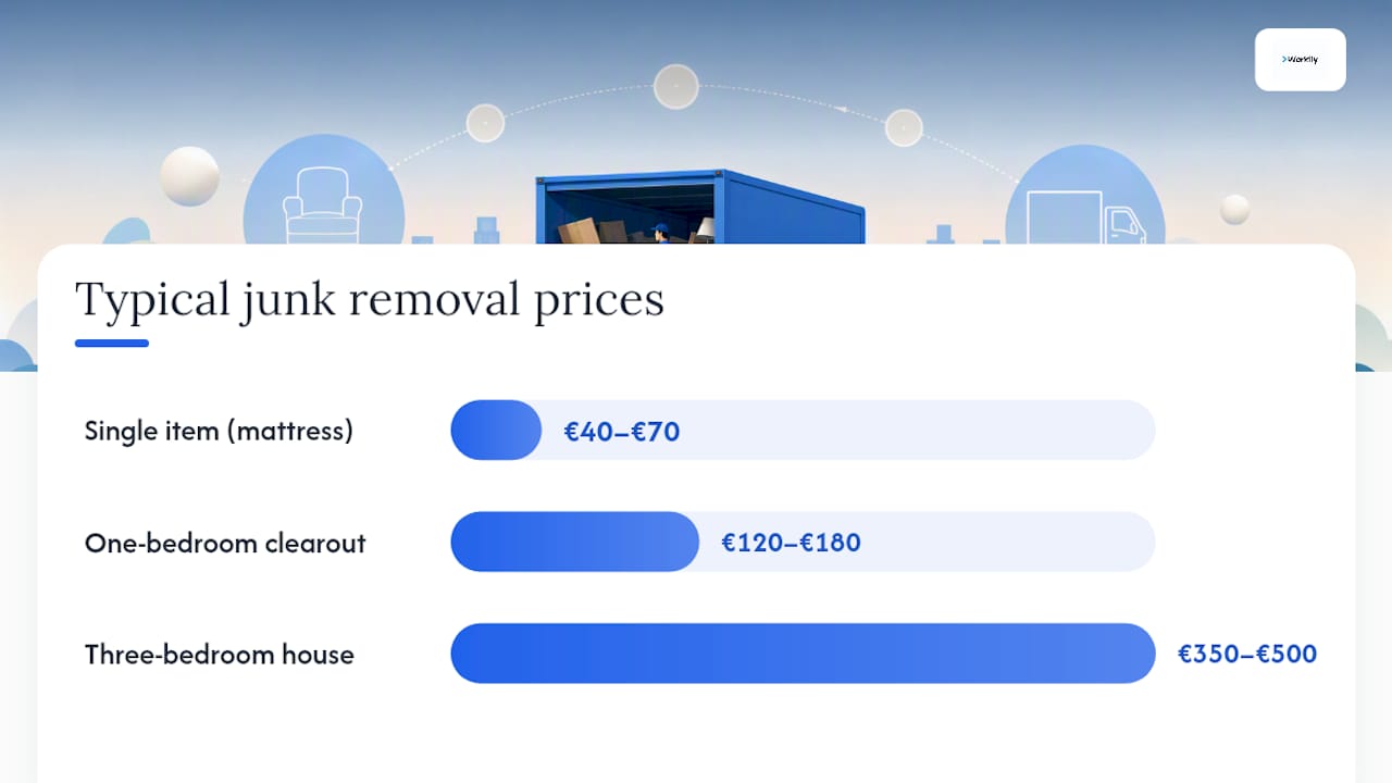 Chart of junk removal costs by job size and billing