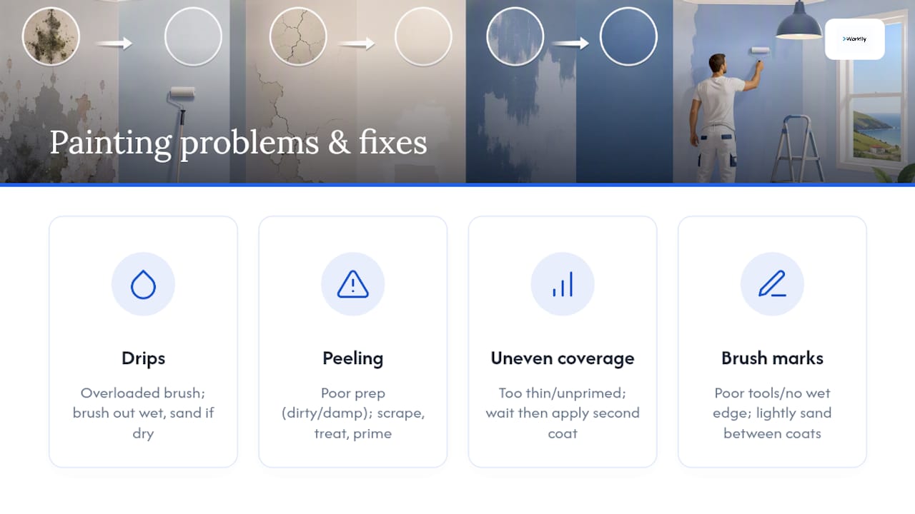 Diagram of painting problems and solutions