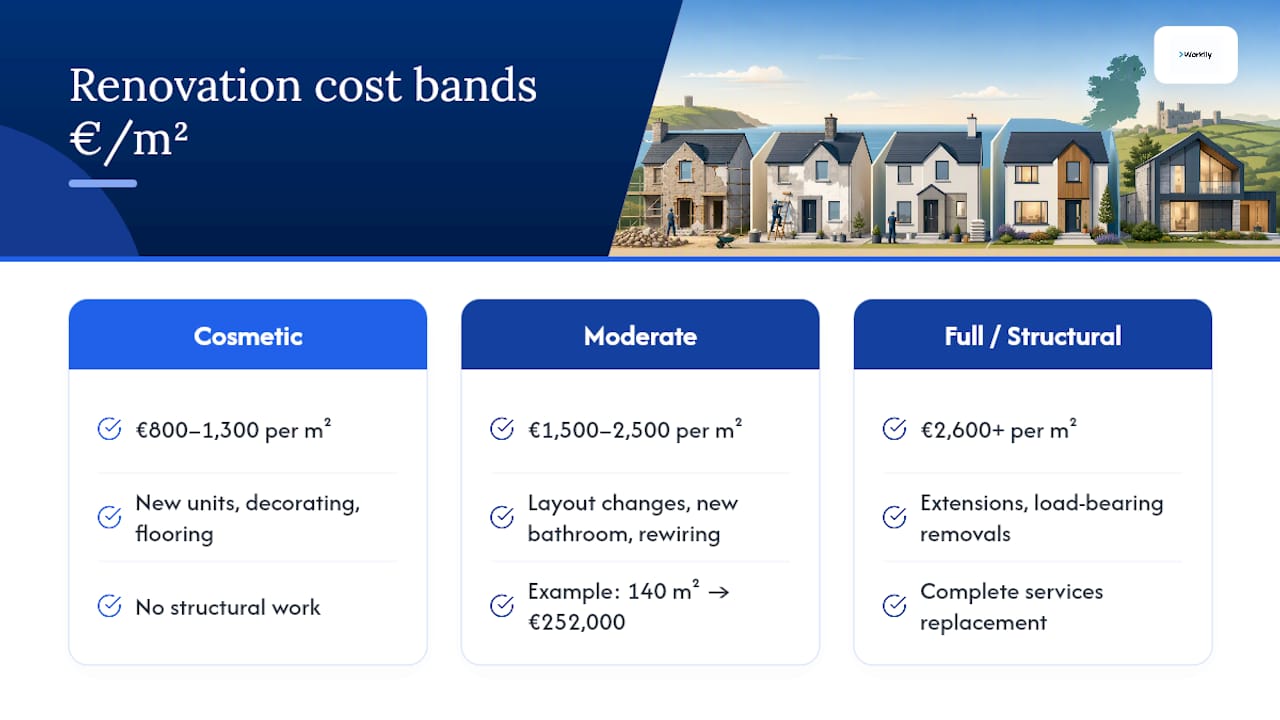 Irish renovation cost bands per square metre