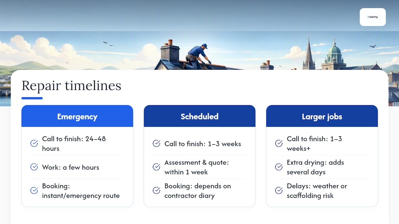 Comparison of roof repair completion timelines