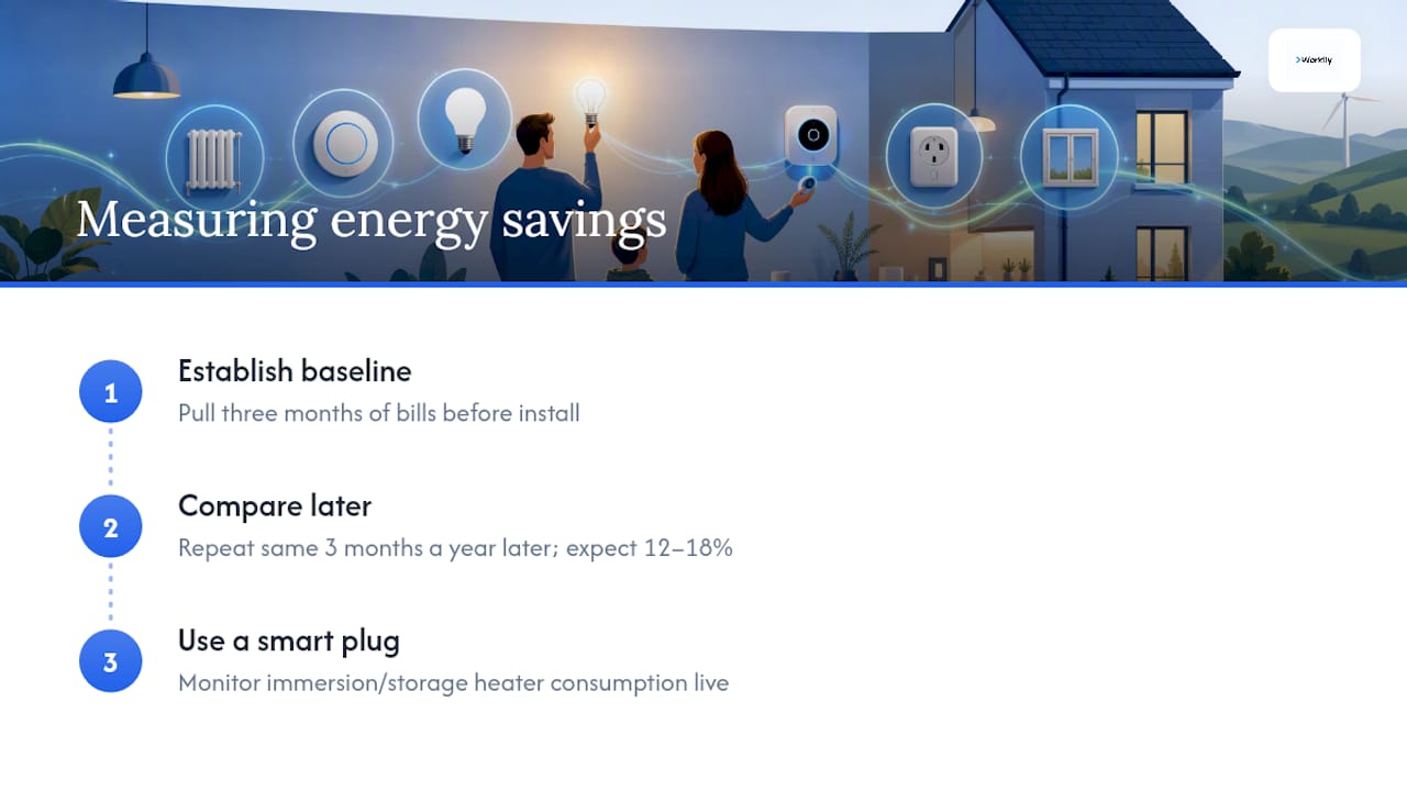 Smart home energy savings measurement diagram