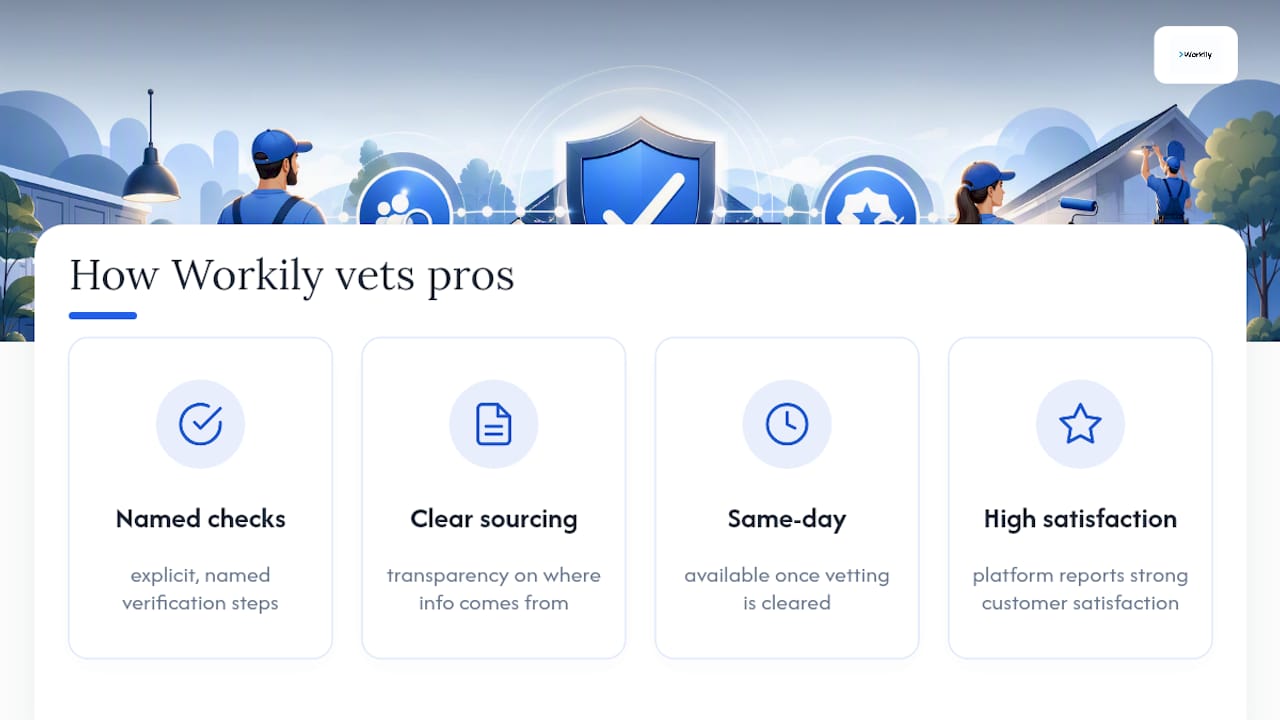 How Workily vets the professionals on its platform — overview diagram