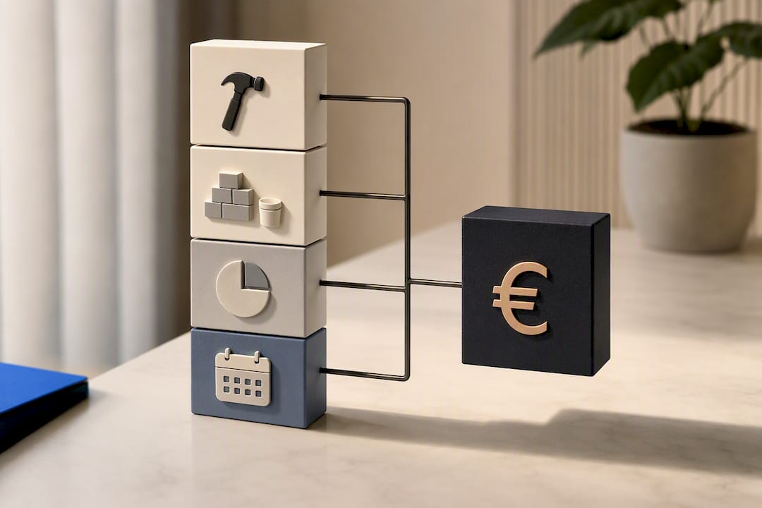Illustration of itemised quote components