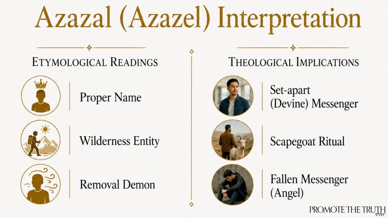 Infographic comparing Azazel interpretations