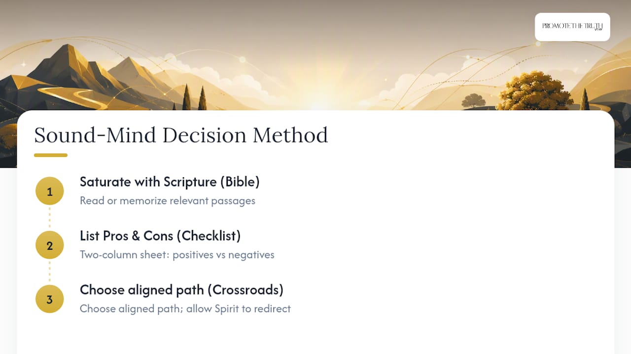Diagram of sound mind decision method steps