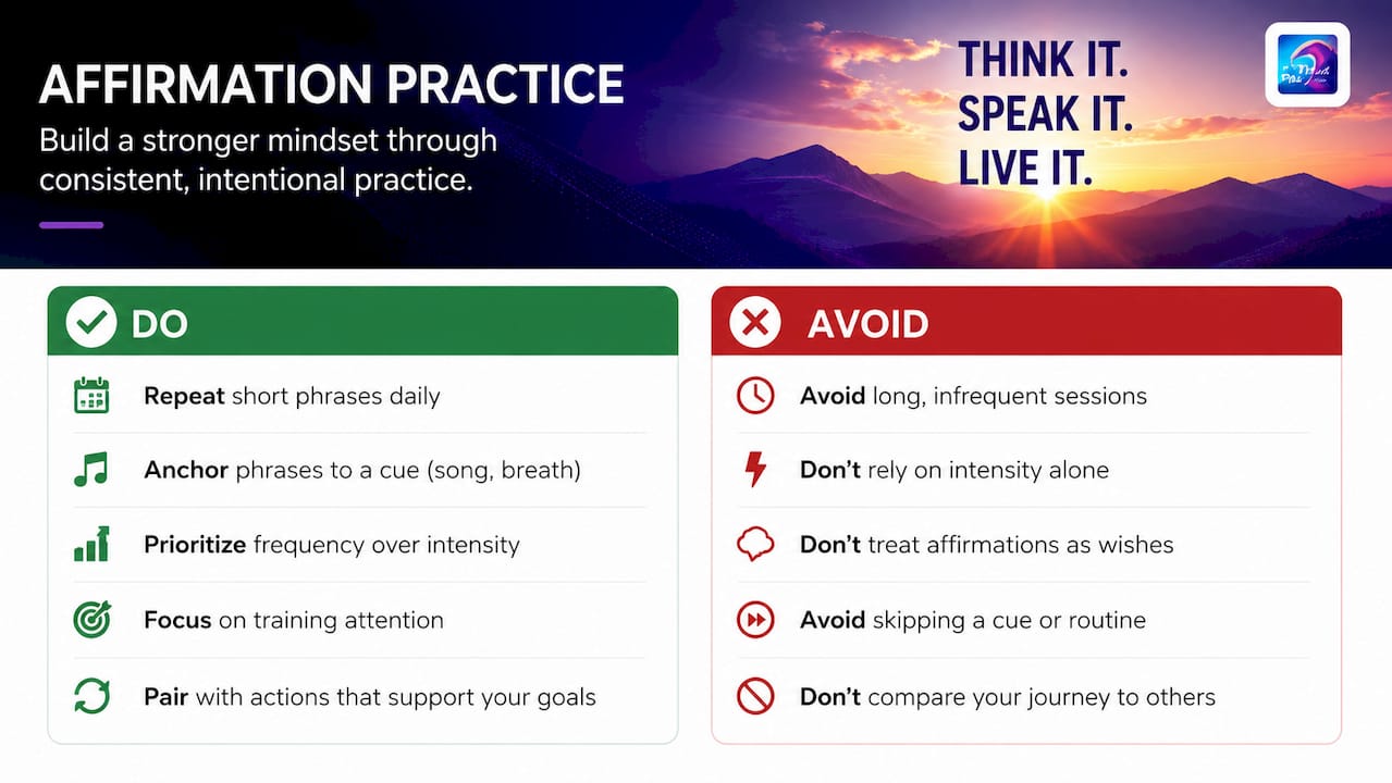 Why affirmations actually work (the short version) — overview diagram