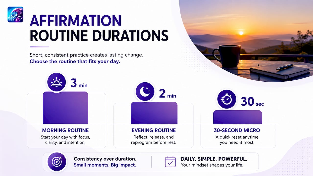Diagram of 7-day affirmation and music morning routine