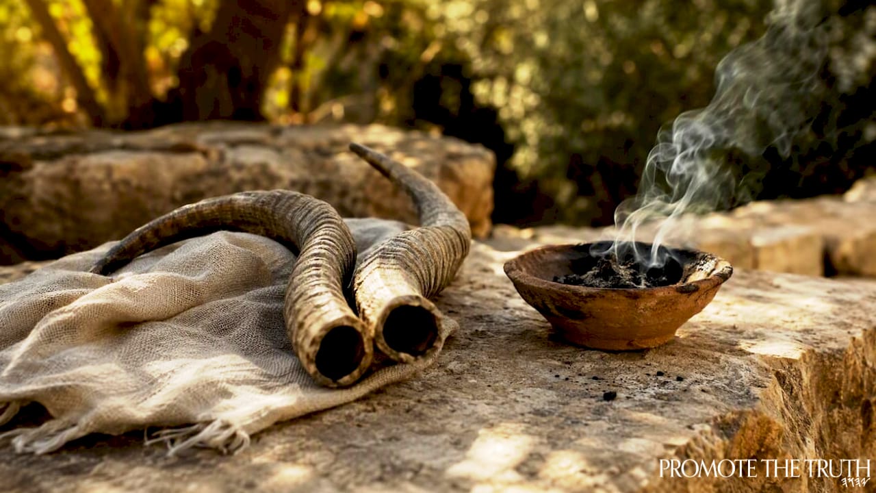 Ritual artifacts from Yom Kippur ceremony