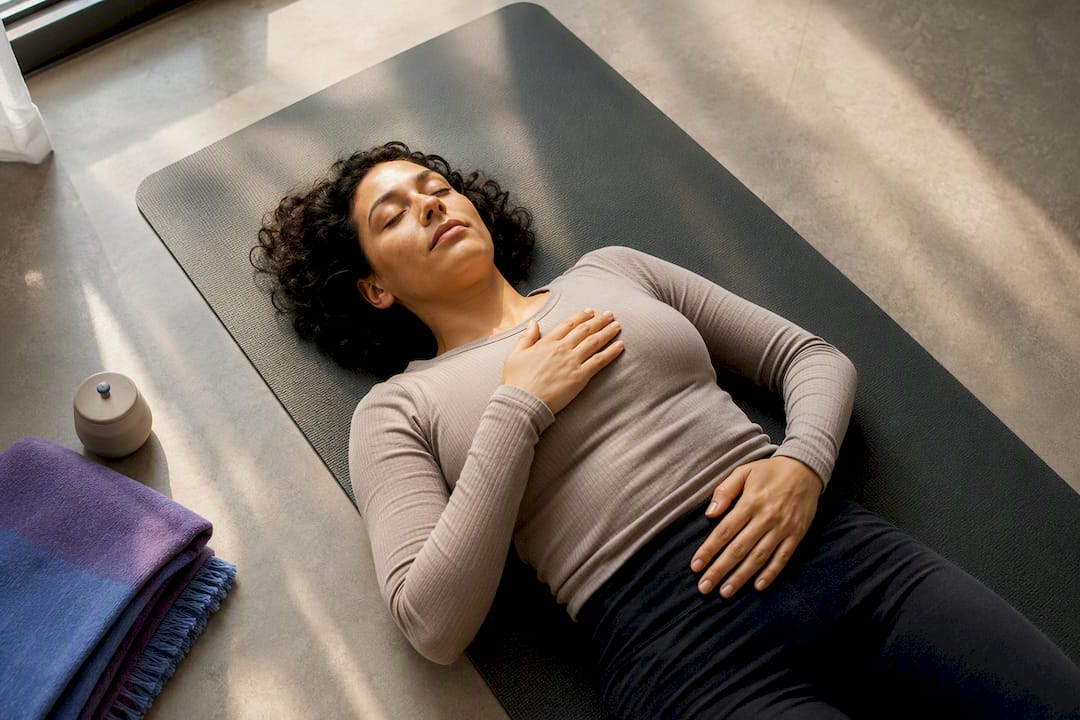 Person practicing a mindful body scan