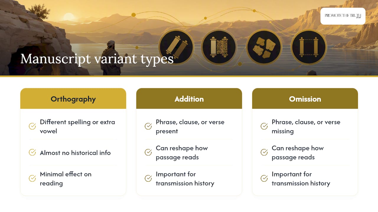 Categories of Dead Sea Scroll manuscript variants
