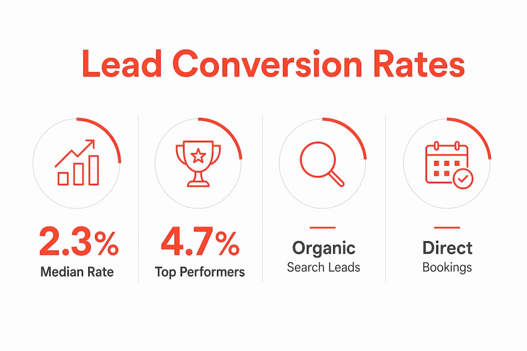 Infographic showing lead conversion statistics