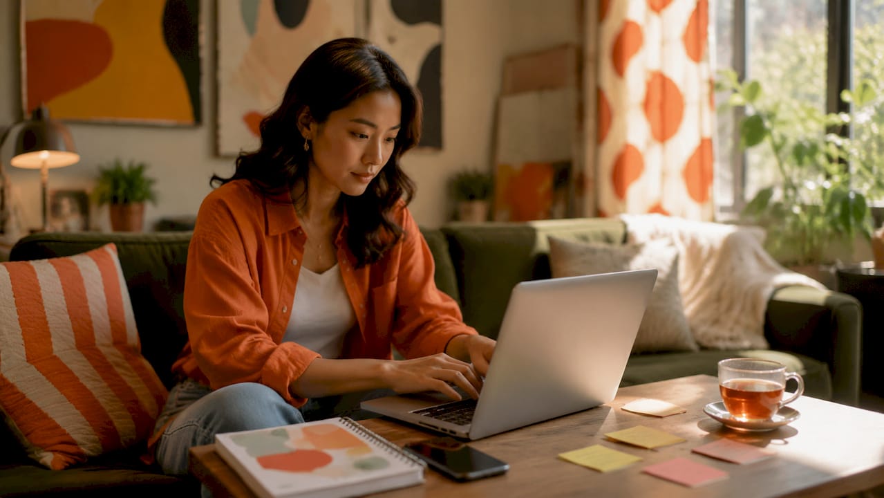 Coach creating Kajabi drip schedule on laptop