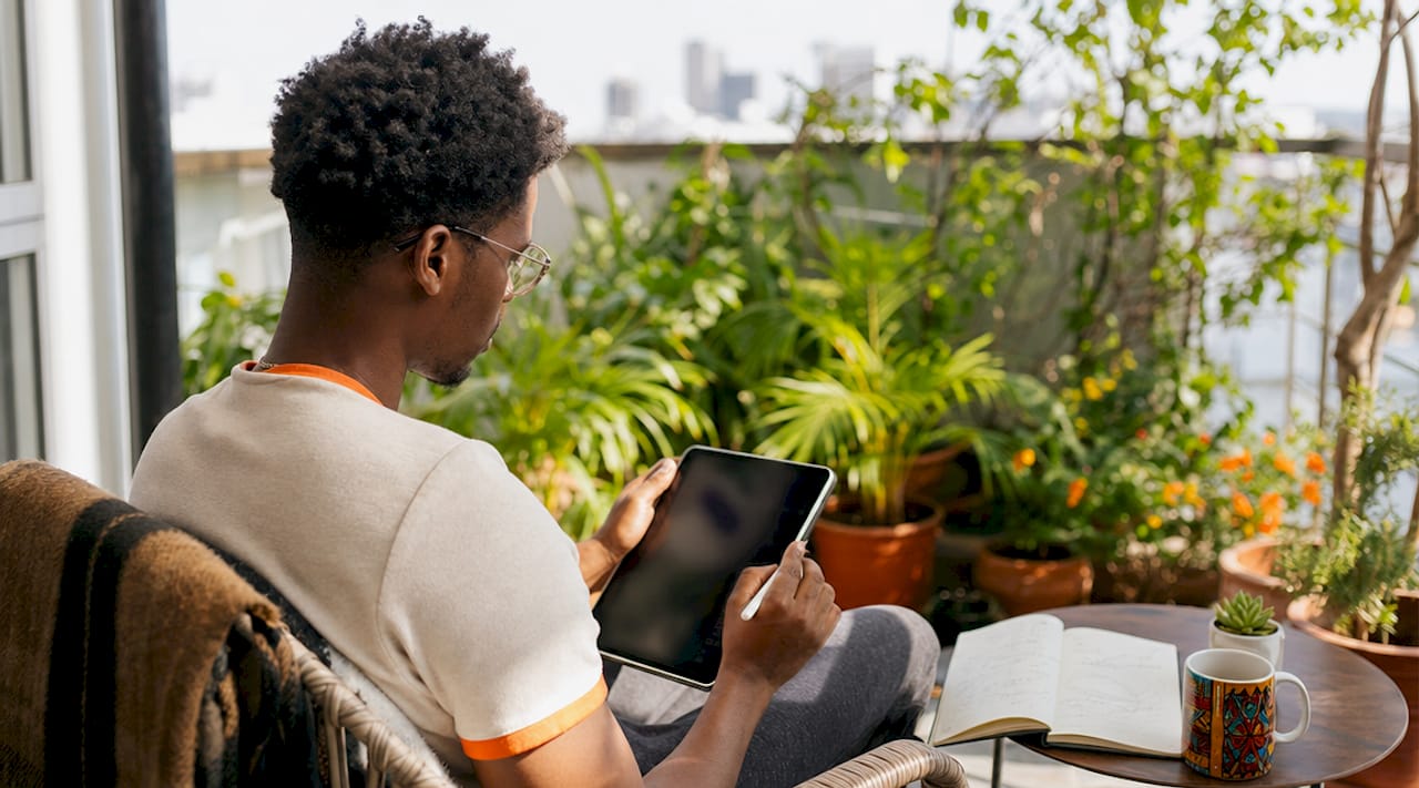Non-technical creator using course builder tablet