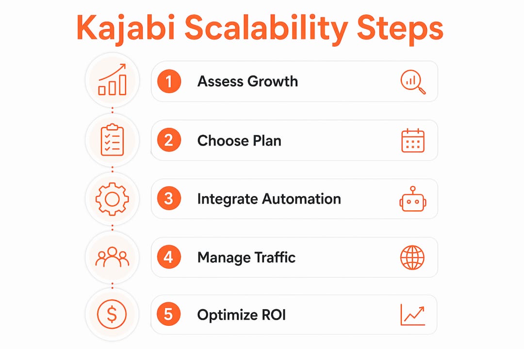 Infographic outlining Kajabi scalability steps