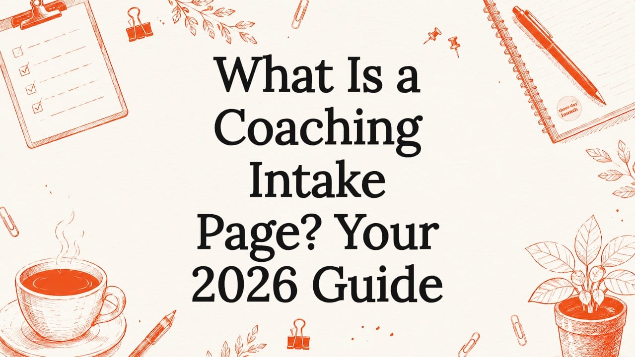 Coaching intake page 2026 guide cover illustration for coaches