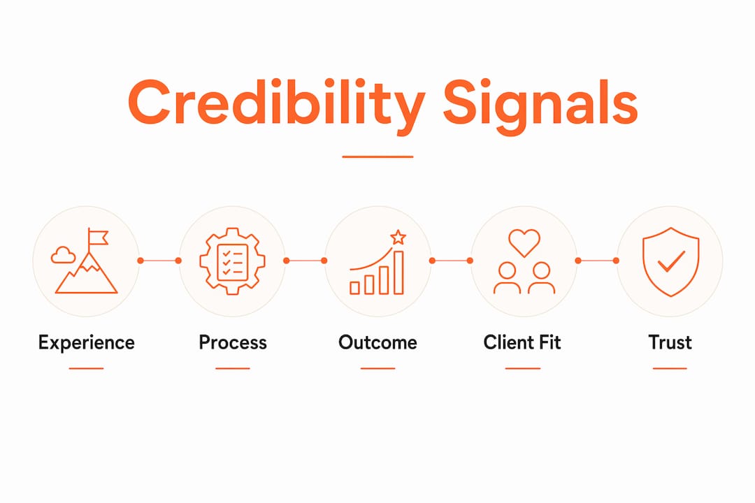 Infographic ranking coaching credibility signal types