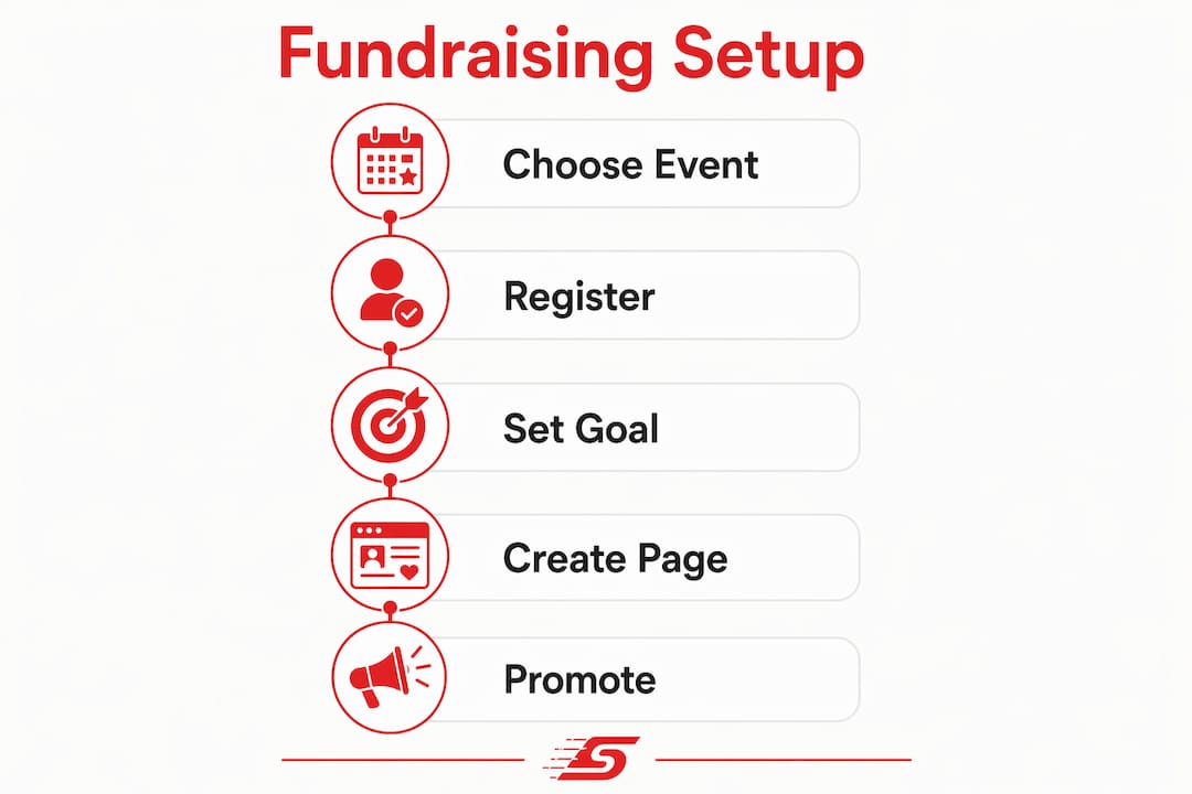 Infographic showing fundraising setup steps