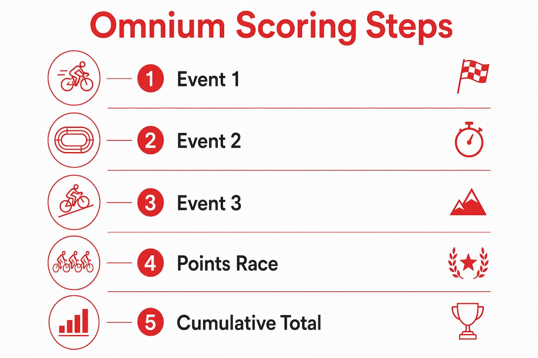 Infographic showing omnium scoring steps