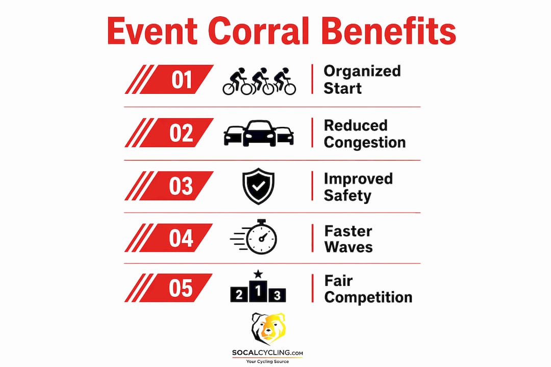 Infographic showing key benefits of event corrals
