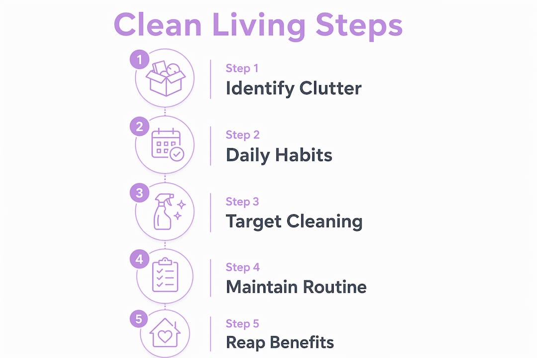 Infographic showing steps to maintain clean environment