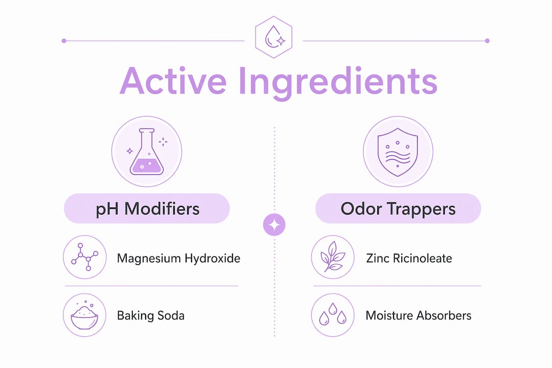 Infographic comparing natural deodorant ingredient types