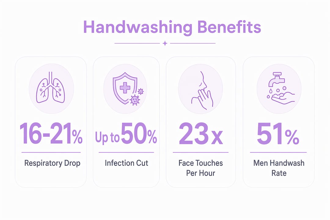 Infographic of handwashing health statistics