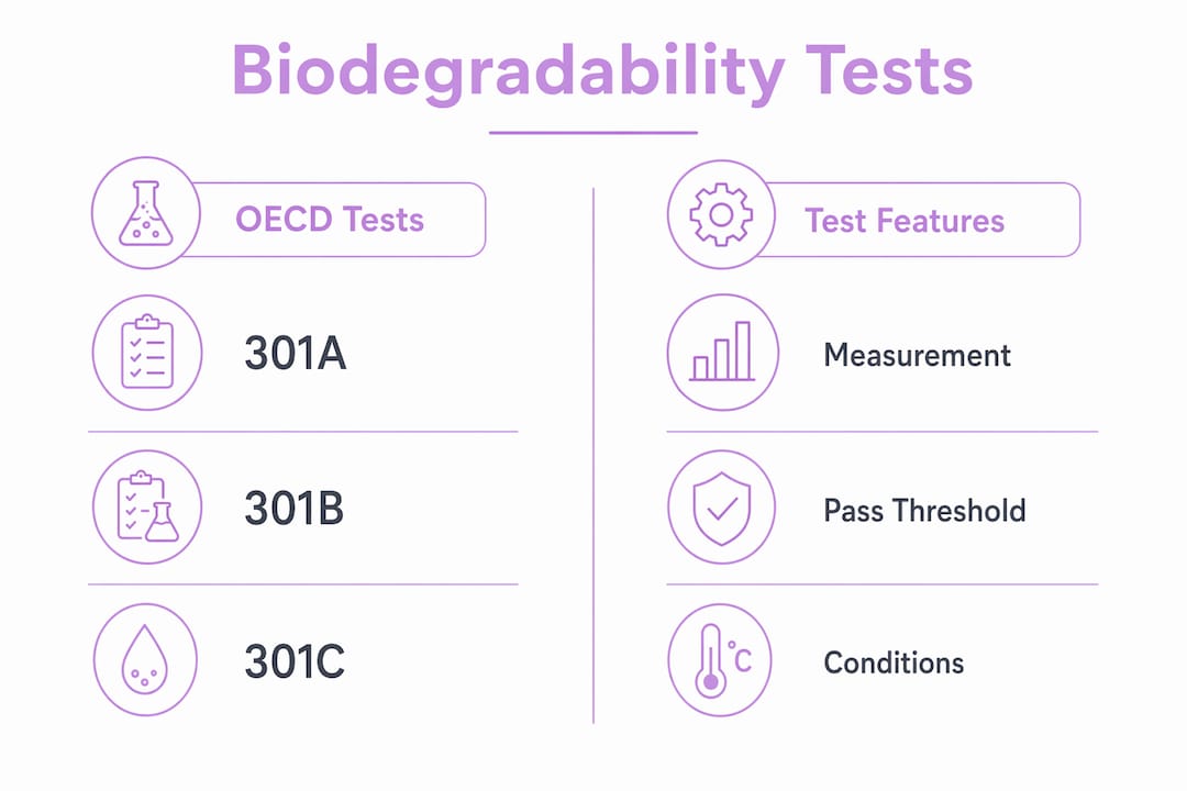 Infographic comparing biodegradability test methods