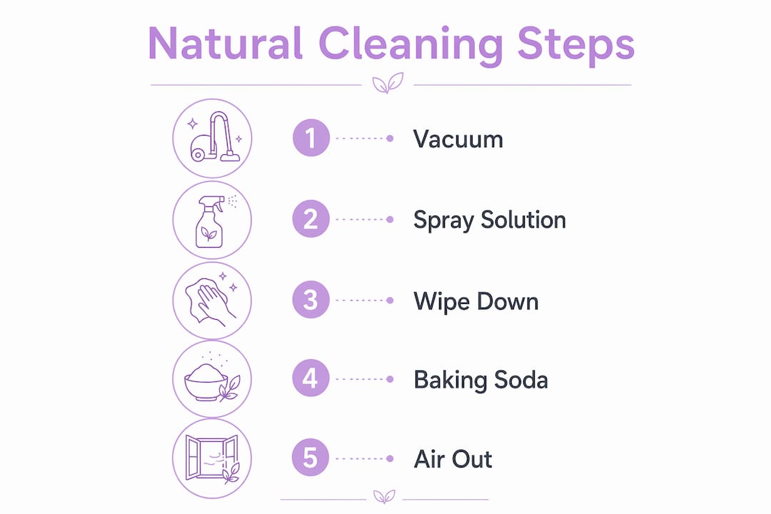 Infographic outlining natural car cleaning steps