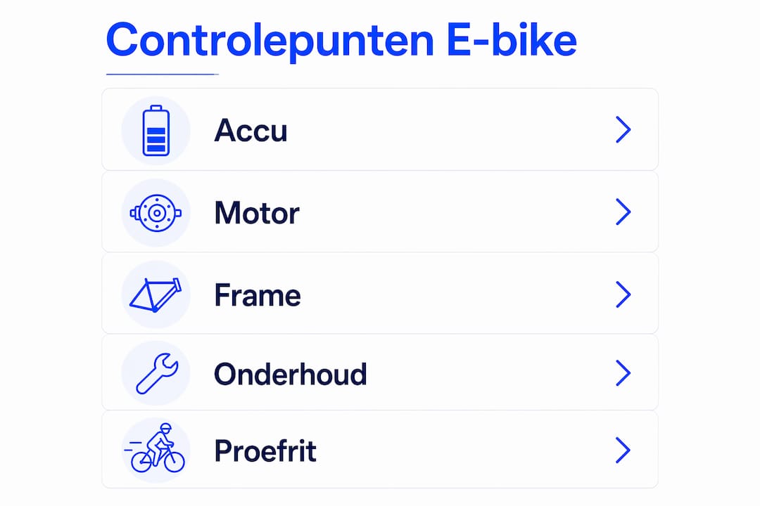 Infographic: Checklist voor het kopen van een tweedehands e-bike