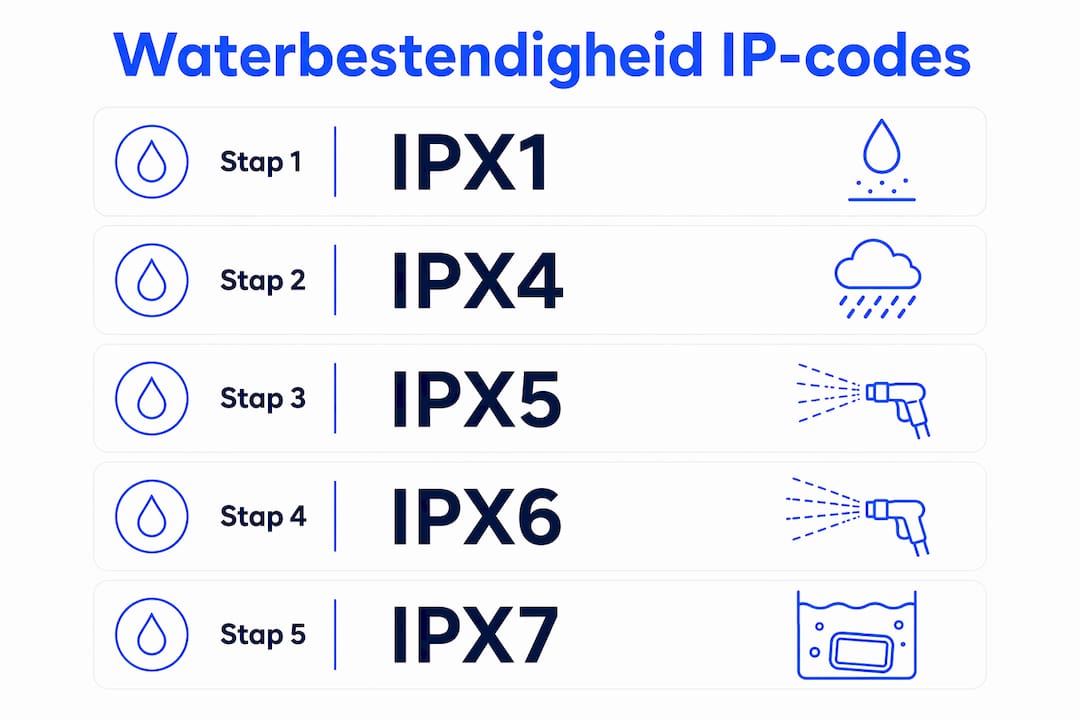 Overzichtelijke infographic: zo herken je de waterdichtheid van IP-codes stap voor stap