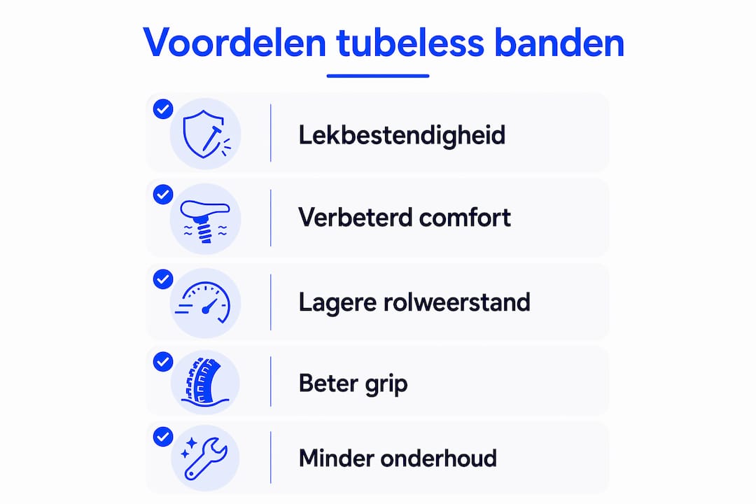 Infographic: vijf redenen om voor tubeless banden te kiezen