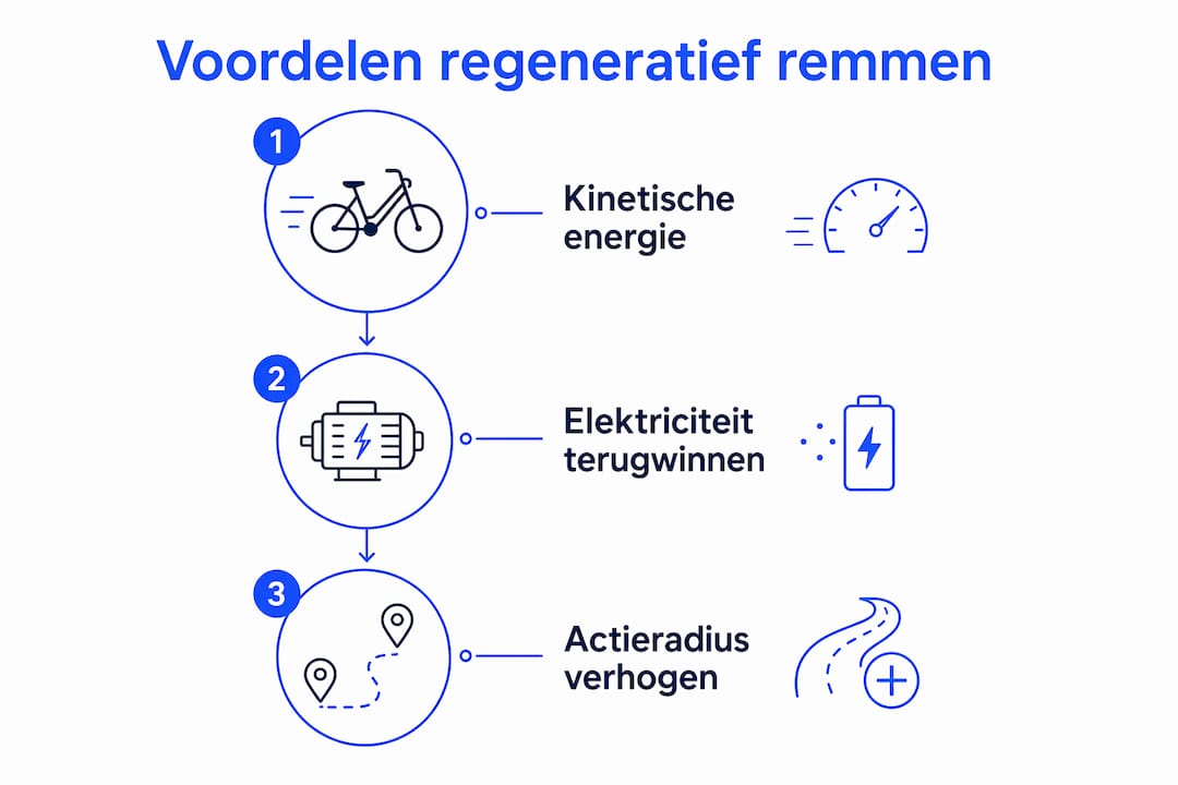 Infographic: de pluspunten van regeneratief remmen op je e-bike