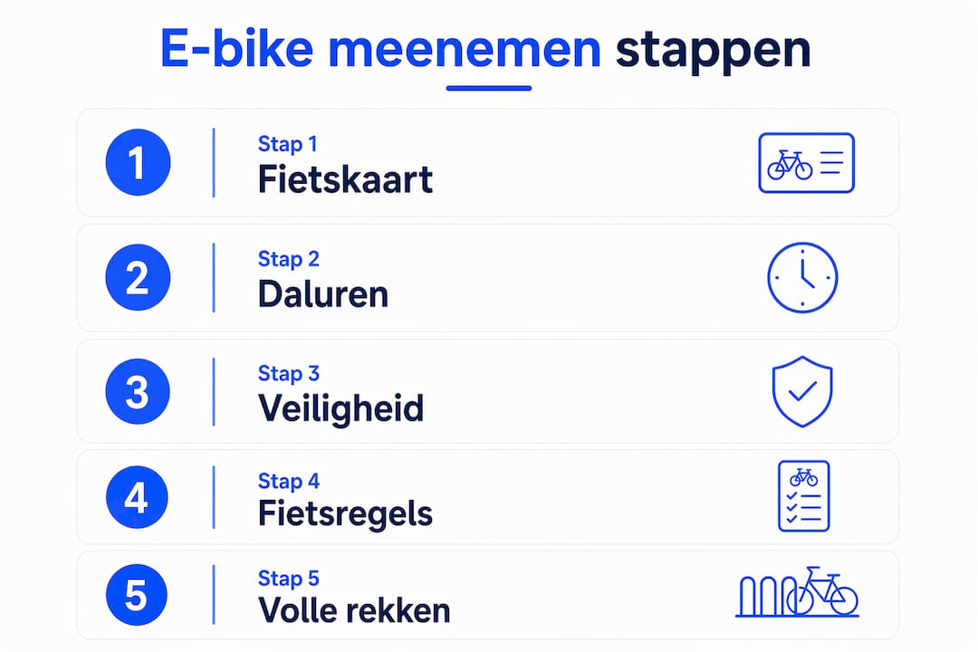Infographic: zo neem je stap voor stap je e-bike mee in de trein