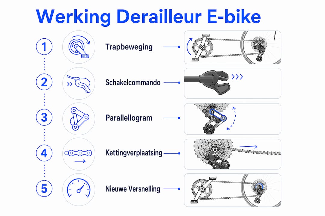 Infographic: zo werkt de derailleur op een e-bike