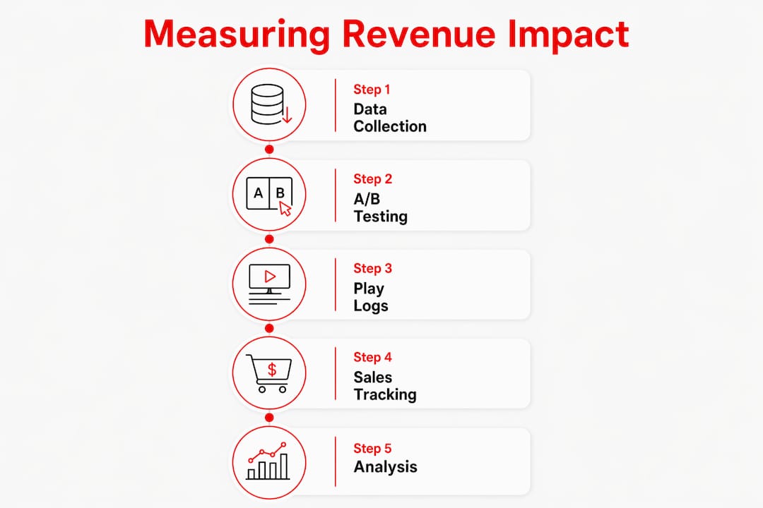 Infographic illustrating steps to measure gym screen revenue