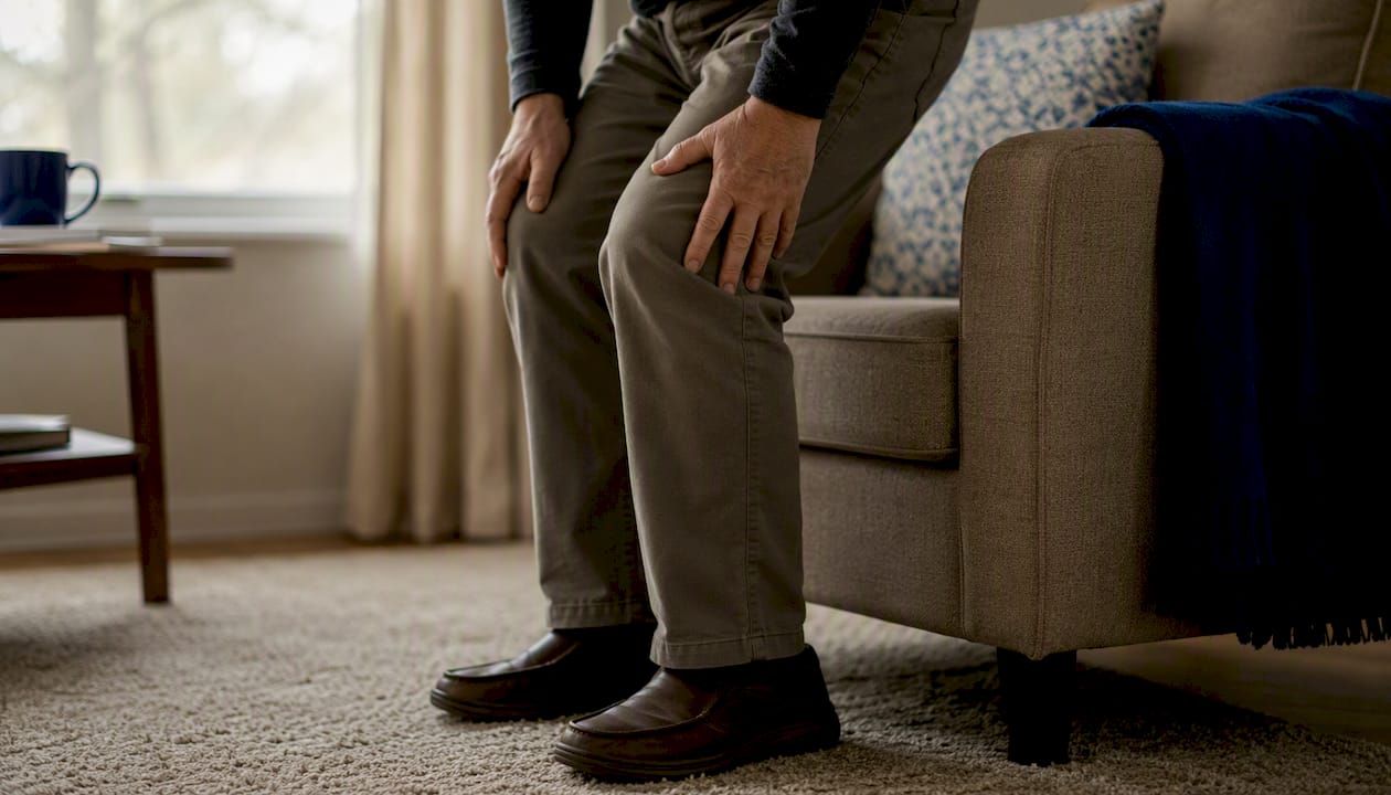 Lower legs shifting weight to sit due to pain