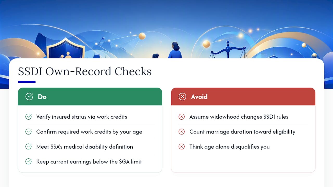 Three SSDI eligibility checks for disabled widows