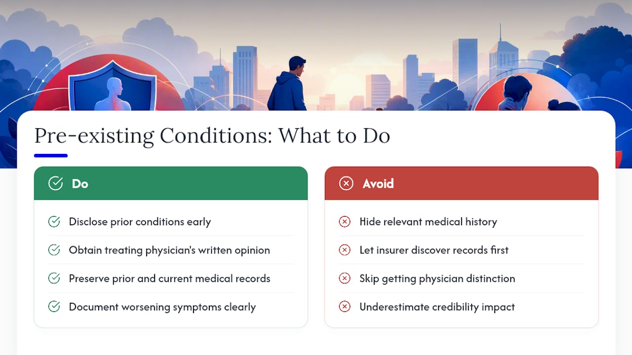 Do Pre-Existing Conditions Lower Your Settlement? — overview diagram