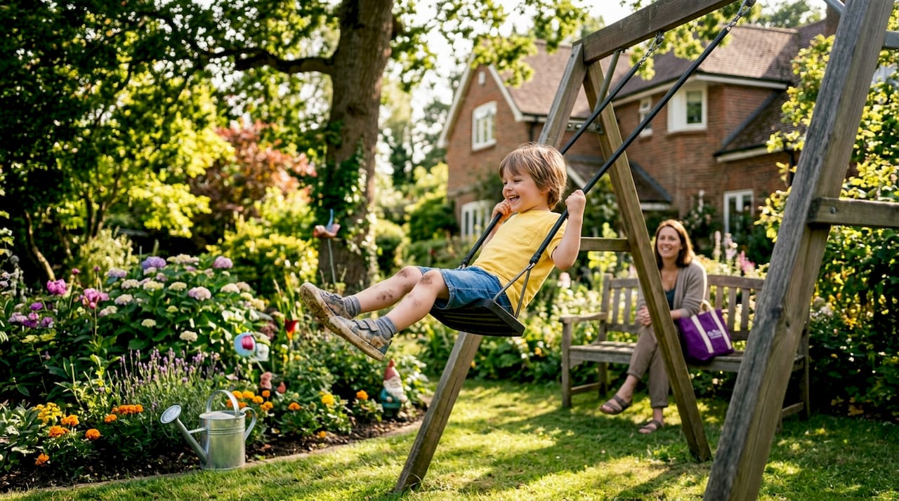 Child climbing jungle gym building motor skills