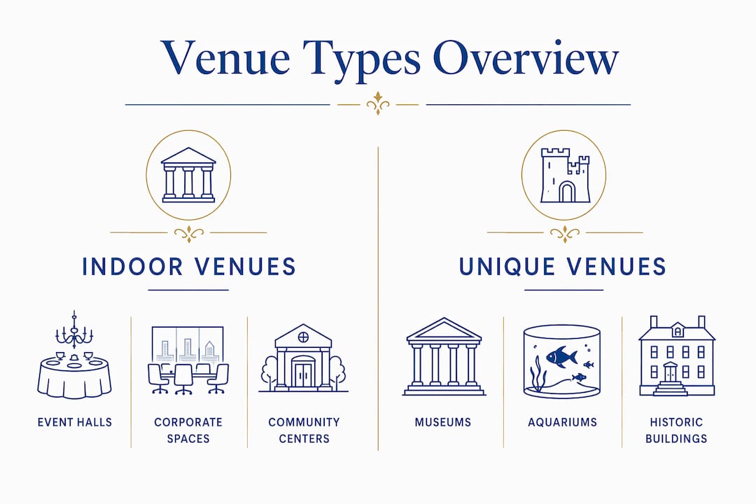 Infographic comparing fundraiser venue types